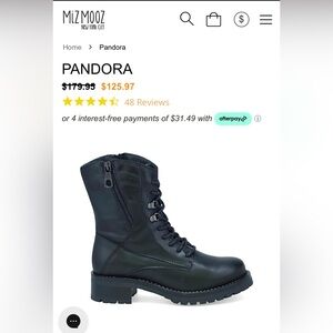Miz Mooz Pandora Black Boots size 38